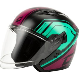 GMAX OF-87 Duke Helmet (2024) (Black/Aqua/Coral, Small) - FMVSS 218 Approved
