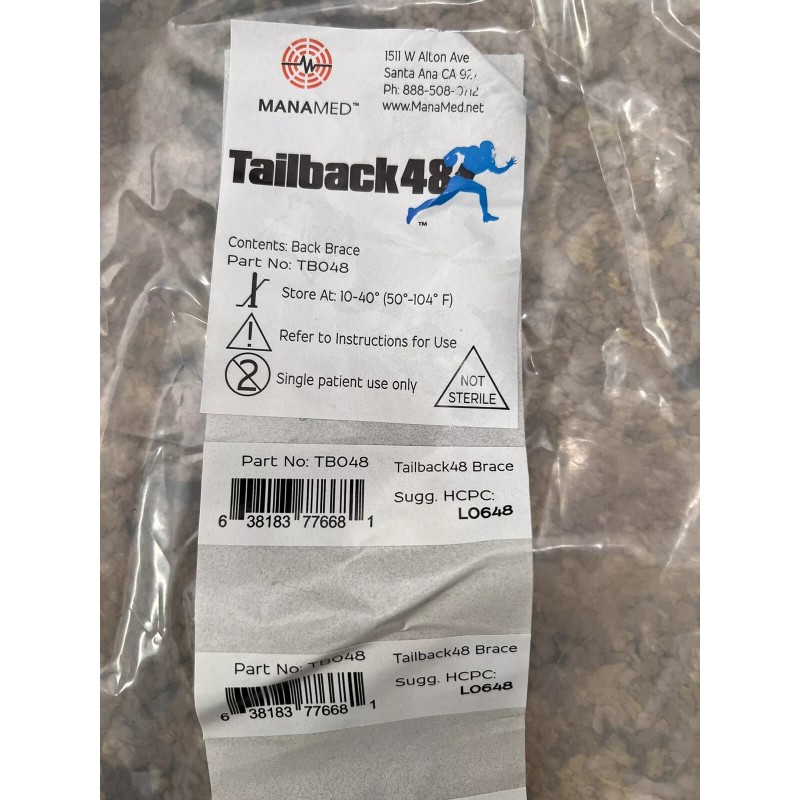 Manamed New Manamed Tailback 48 TBO48 Back Brace Universal L0648