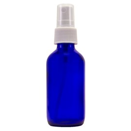 2 fl oz Cobalt Blue Glass Bottle with White Spray Cap (Single)