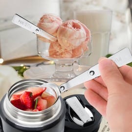 3 Pcs Folding Spoons for THERMOS FUNTAINER Food Jar 16 Oz, Spoon Replacement Staninless Steel Foldable Spoon Folding Metal Spoon Serving Compatible with Insulated Food Jars Thermoses（Silver）