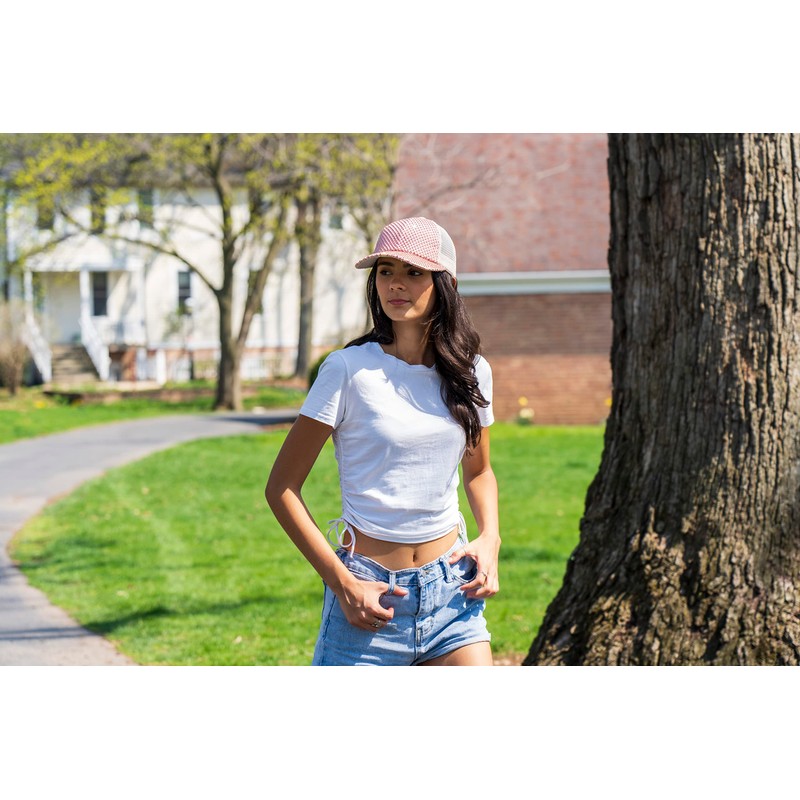 Funky Junque Rhinestone Net Mesh Baseball Cap - Rose