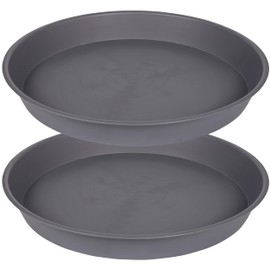Bleuhome 2 Pack of Bird Bath Bowl 12", 1.6" Depth, 10 12 inch Birdbath Bowls Dish Only for The Garden, Large Plant Saucer (12", Gray)