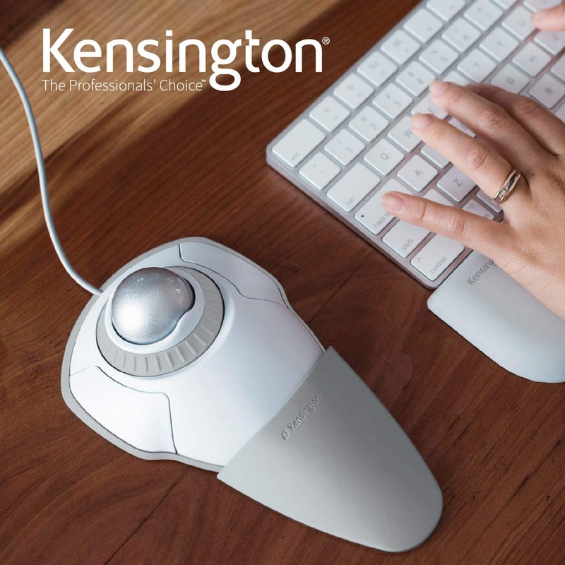 Kensington K72500JP Orbit Trackball with Scrolling White & Gray