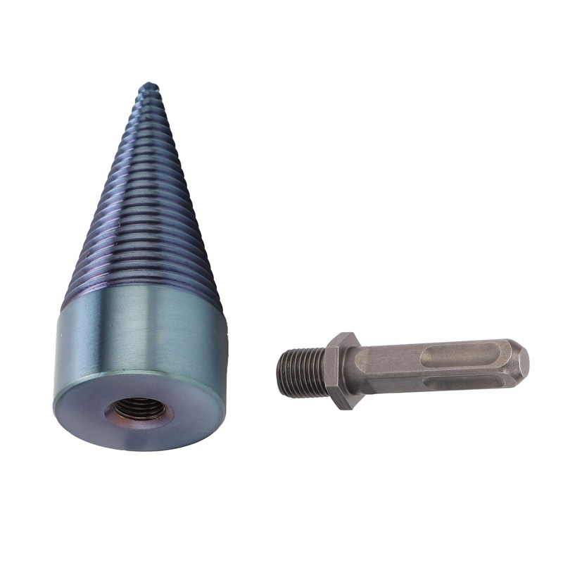 Firewood Split Drill Bit Square Shank BluePlated Screw Cone Head