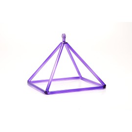 TOPFUND Purple Crystal Singing Pyramid 6 inch with Artificial Leather Carrying Case and Quartz Suede Striker
