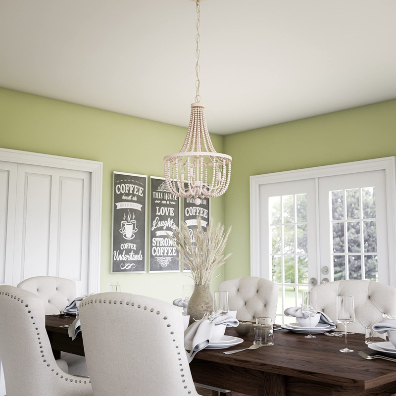 Kenroy Home 93131WW Dumas Chandeliers, Medium, White with Weathered White