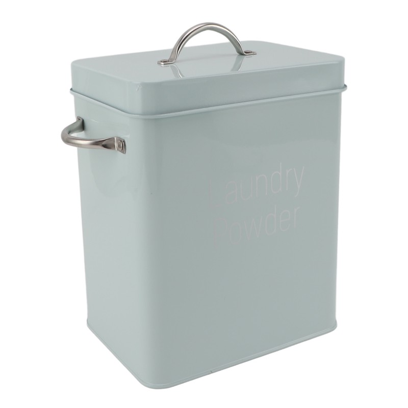 Metal Laundry Room Container with Dual Side Handles with Spoon