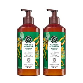 Yves Rocher Kit (Set) de 2 Cremas Corporales Fluidas e Hidratantes Aroma Vainilla - Alta Hidratación Corporal - 390 ml