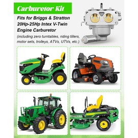 YTH22V46 Carburetor Tune-Up Kits Fit for 46" Husqvarna 960430257 960450045 Tractor Manual Choke