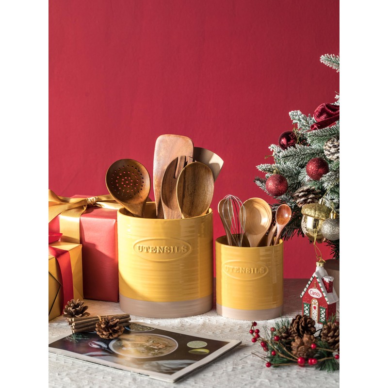 YHOSSEUN Kitchen Utensil Holder, Ceramic Utensil Holder for Kitchen Counter,