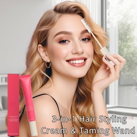 Cactus Fruit 3-in-1 Hair Styling Cream & Taming Wand, Flyaway Control & Frizz Smoothing Styling Balm with Natural Oils,Styling Gel Finishing Stick for Frizz Control for All Hair Types,Travel Size