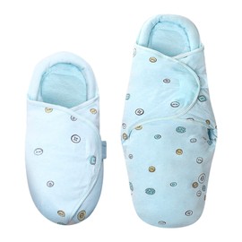 Knirose Baby Swaddling Bag 0-3 Months + 3-6 Months Baby Swaddling Blanket for Newborns with Head Protection and Headsupport, Swaddle Swaddle Blanket, Blue