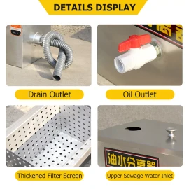 dtangor Commercial Grease Trap 8LB Stainless Steel Interceptor Restaurant Kitchen 5GPM