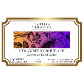 Strawberry Rhubarb Colombian Decaf Coffee (Single Serve K-Cup Pods) (Gourmet, Naturally Flavored, Whole Coffee Beans) (12 pods, ZIN: 576604) - 2 Pack