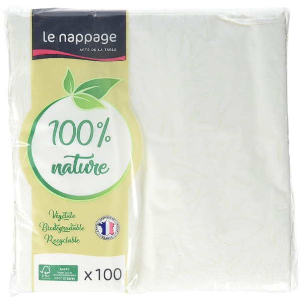 Le Napage 100 Cotton Napkins 40 x 40 cm 3-Ply White FSC Pulp 40 x 40 cm