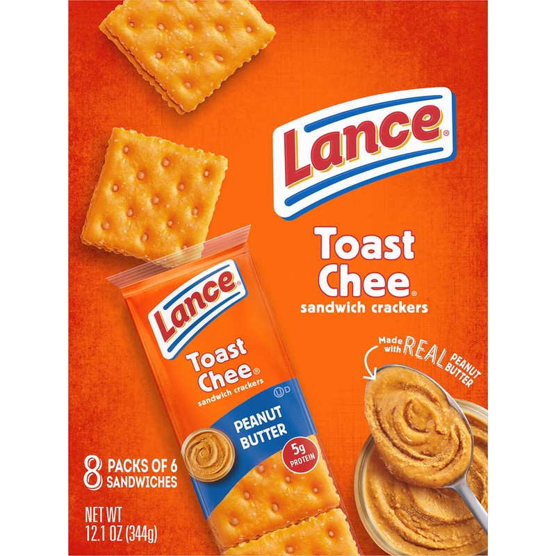 Lance Sandwich Crackers, ToastChee Peanut Butter, 8 Ct Box