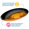 Lumitronics RV LED Euro-Style Porch Light, Amber Lens (Black)