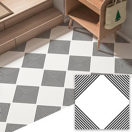 WOWSTAR 30-Pack Peel and Stick Floor Tiles, 12 x 12in Vinyl Flooring Tiles, Self-Adhesive Waterproof Flooring Planks for Kitchen, Dining Room, Bedrooms, 30 Sq. Ft - Linear Pattern