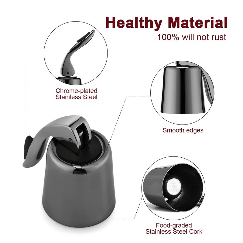 BETTFOR Wine Stoppers for Wine Bottles with Stainless Steel Vacuum