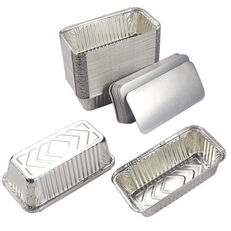 HOMESmith 10 Pack Aluminium Foil Trays with Lids Containers Strong