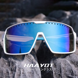 TR90 Sunglasses, for Road Biking, Sports, Baseball, Running, UV400 Protection, Polarized Lens, Interchangeable Colors, Set of 3 Colors, Ultra Lightweight, Adjustable Nose Pads & Temples, L