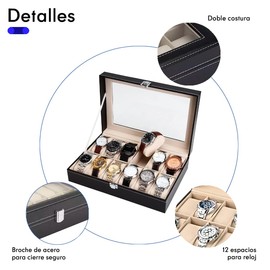 BLACK MAMUT Caja Organizadora de Relojes para Hombre, Relojero,Tipo Piel, Terciopelo Suave, Acolchonado Estilo Elegante Regalo Cumpleaños, Aniversario, San Valentín