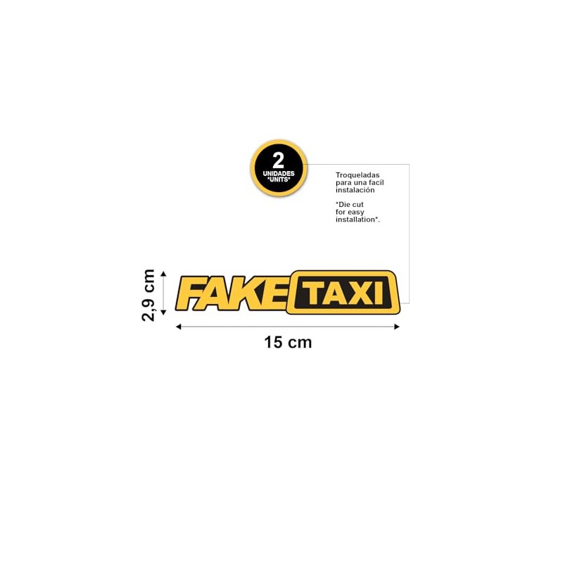 FakeTaxi 2 x Laminated Vinyl Polymeric Die Cut Car Stickers