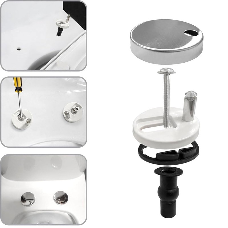 2 PCS Toilet Seat Hinge Fixings, Quick Release Toilet Seat