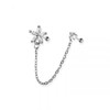 Pierced Owl 18GA 316L Stainless Steel Flower and Round CZ