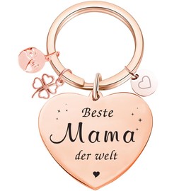 Mum Gift Best Mum in the World Keyring Best Mama Ever Jewellery Mother's Day Gift Birthday Gift From Daughter to Mother, Rose Gold, Rose-Gold