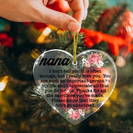 Nana Gifts, Best Nana Gifts, Gifts for Nana, Thank You Gifts for Nana Ornaments, Thank You Nana Christmas Ornament Nana Appreciation Acrylic Ornaments Keepsake