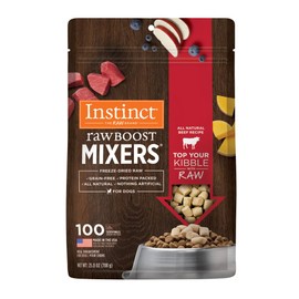 Instinct Raw Boost Mixers Freeze Dried Dog Food Toppers for Dry Food, Grain Free Dog Food Toppers with Beef for Dogs, 25 oz