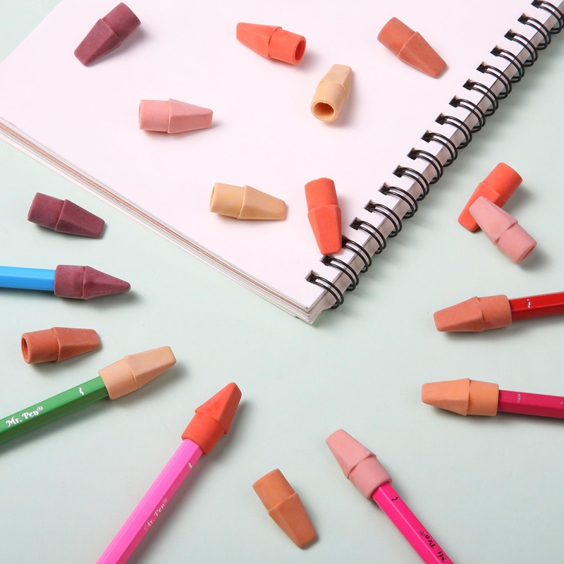 Mr. Pen- Pencil Top Erasers, 120 Pack, 6 Different Sunset