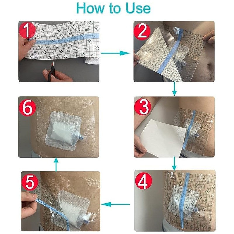 8"x8" Waterproof Shower Cover Incision Bandages for Large Wound with
