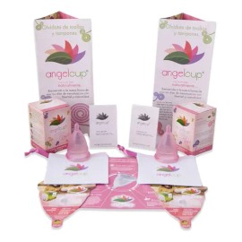 Pack 2 Copas Menstruales Angelcup Colors Silicona Talla GCH RosaLila                                                                                  