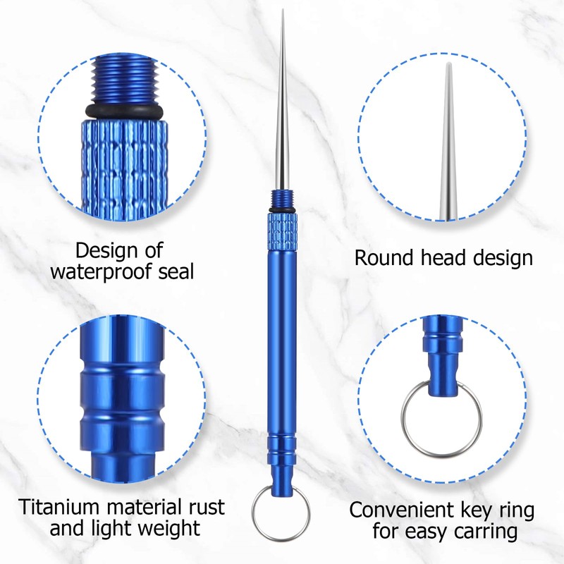 Metal Toothpicks, Pack of 5 Titanium Toothpicks, Reusable, Portable Toothpicks