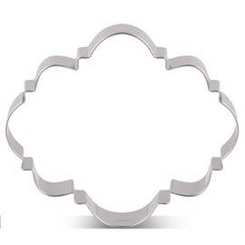 LILIAO Big Oval Plaque Cookie Cutter - 4.5 x 4 inches - Stainless Steel