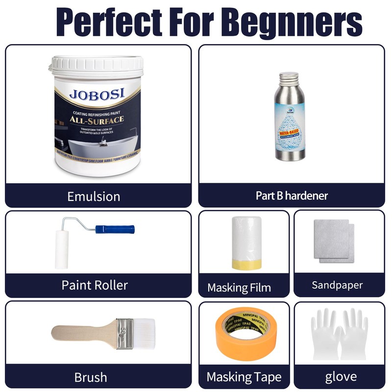White Tile Paint and Tile Refinishing Kit 32.0 Fl Oz/50-55sq.ft