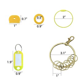 Daily Treasures 78Pcs Key Caps Tags Set, 48Pcs Plastic Key Identifier Covers & 24Pcs Plastic Tags Labels With 6Pcs Wire Keychains-Key ID Ring for Keys Organization (8 Colors, 2 Styles)