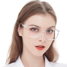 MARE AZZURO Oversized Reading Glasses 6.0 Women Large Head Readers 1.00 1.25 1.50 1.75 2.00 2.25 2.50 2.75 3.00 3.50 4.00 5.00 6.00 (Clear, 600)
