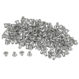 HARFINGTON 200set Grommets Kit Metal Eyelets 2mm Hole Tiny Grommet for Shoes Clothes Belt Bag DIY Project, Silver Tone