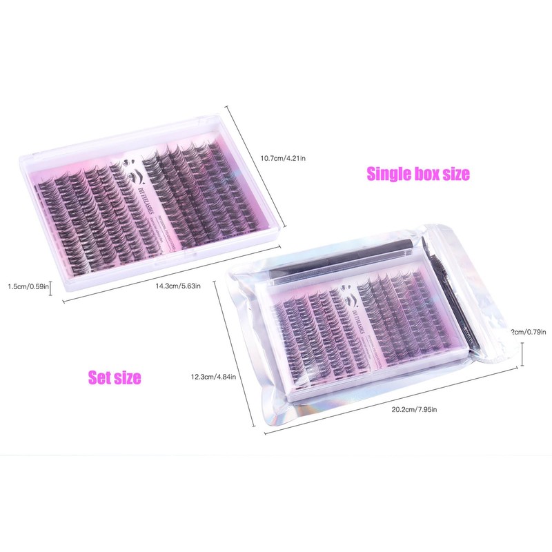 Eyelash Extension Kit, 150 PCS 30D+40D Mix Lash Clusters False