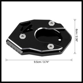 Hihaha Motorbike CNC Kickstand Side Stand Extension Pad Black for Kawasaki Durable Material