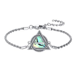 VENACOLY Therian Bracelet 925 Sterling Silver Abalone Shell Therian Mother's Day Jewellery for Women Mum Men