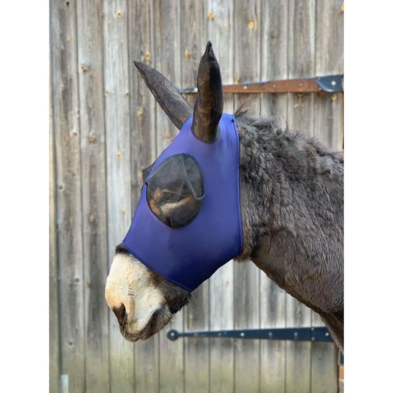 Ruggles Donkey Pull On Fly Mask With Ears (Navy, Large)