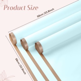 Florist Bouquet Wrapping Paper - 20 Sheet Pack of Waterproof, Elegant & Versatile Paper for Flower Arrangements, DIY Crafts, Special Occasions (Light Blue)