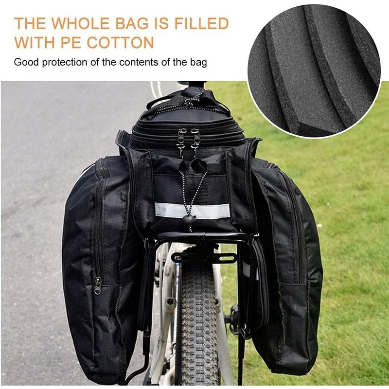 KLERICER Bike Rear Rack Bag,10-25L Bicycle Trunk Bag with Rain