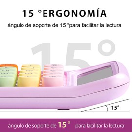 Calculadora, Calculadora de Escritorio, Calculadora básica de 12 Dígitos en el Escritorio del Estudiante, Calculadora de Color Encantadora con Botón Grande, para Oficinas Escolares y Hogares(Azul)