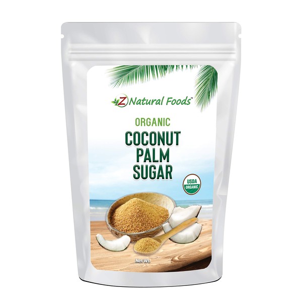 Z Natural Foods Organic Coconut Palm Sugar, Nutrient-Rich and Flavorful Coconut Sugar, Perfect for Tea, Coffee, Oatmeal, Deserts, and Baking, Non-GMO, Vegan, Gluten-Free, 10 lb.