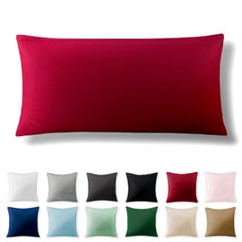 Alreya Renforcé Pillowcase, 100% Cotton, Super Soft Pillowcase with YKK Zip, Pillow Slip Only, 40 x 80 cm, Red